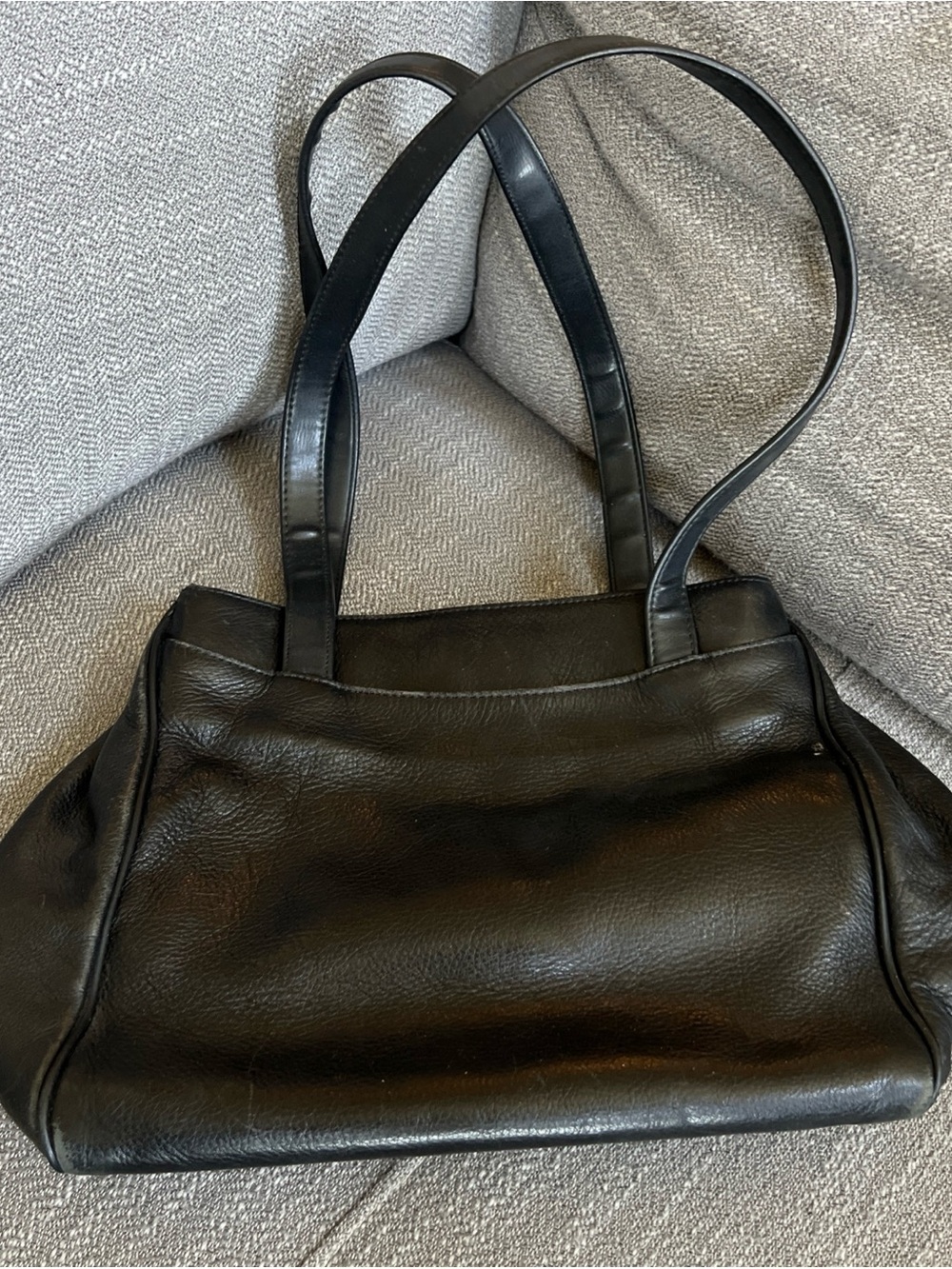 Vintage Giani Bernini Soft Black Leather Handbag Purse Pre Owned
